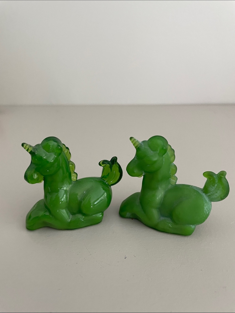 Boyd glass Little Lucky Unicorn Figurines-set of two.